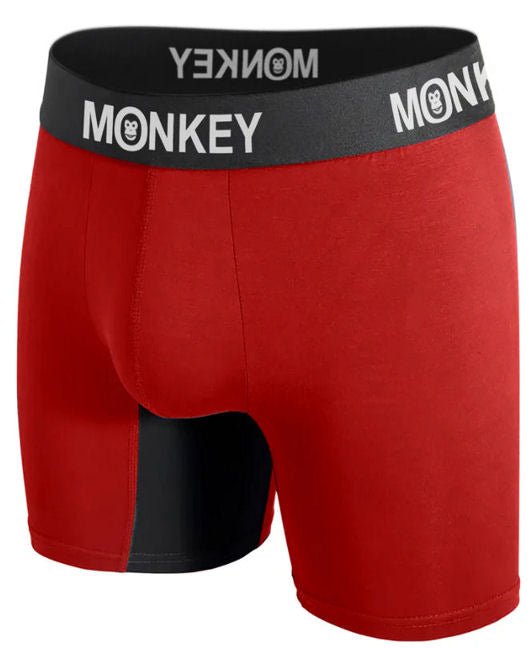 Men's Red Bamboo Boxer Brief. - Monkey Undies