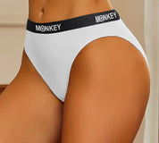 Women's White Bamboo Bikini Brief - Monkey Undies