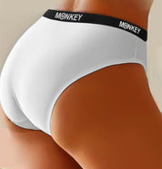 Women's White Bamboo Bikini Brief - Monkey Undies
