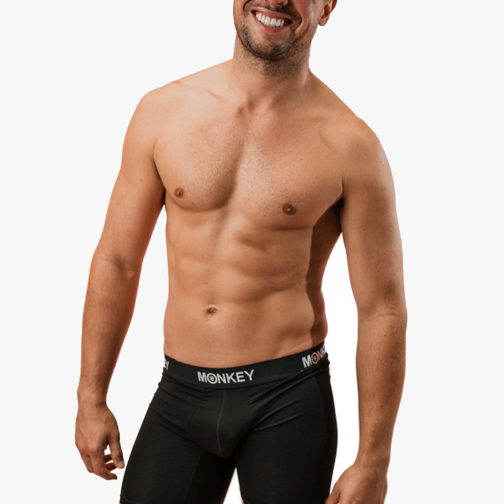 Men's Black Bamboo Boxer Brief - Monkey Undies