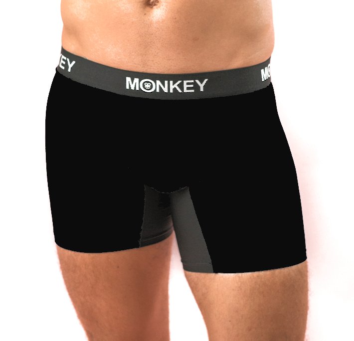 Men's Black Bamboo Boxer Brief - Monkey Undies