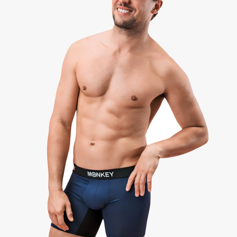 Men's Navy Blue Bamboo Boxer Brief. Free delivery included! - Monkey Undies