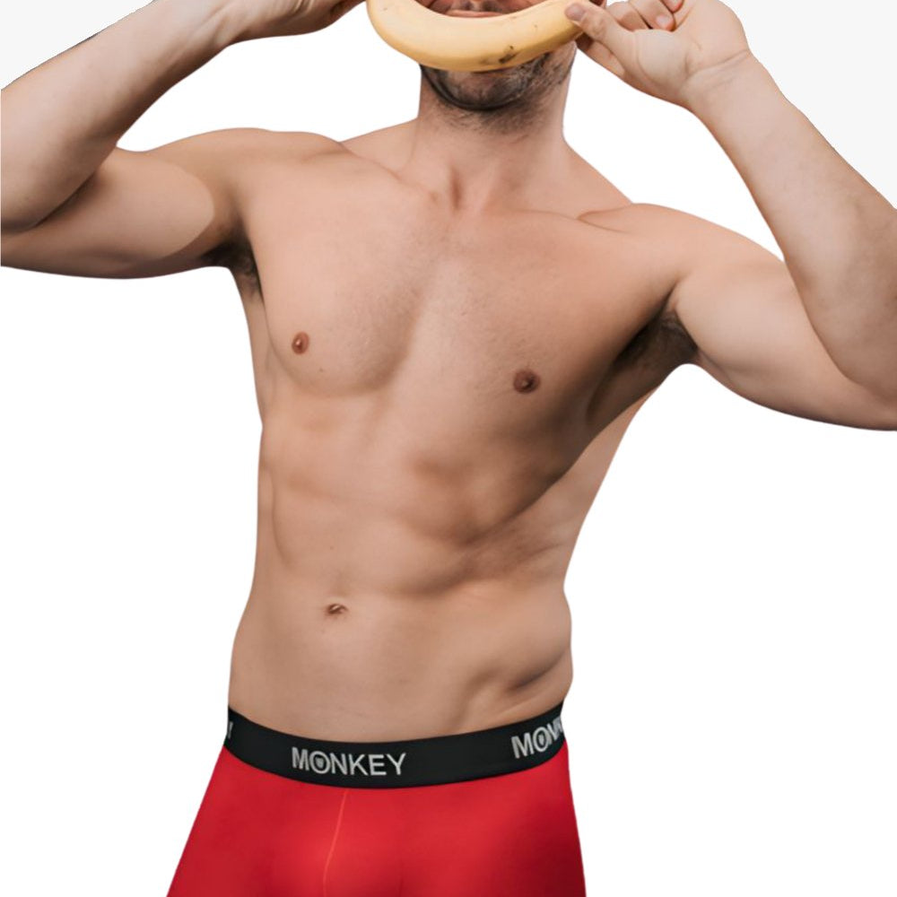 Men's Red Bamboo Boxer Brief. Free delivery included! - Monkey Undies