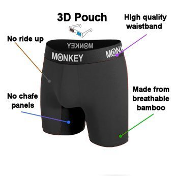 Monkey Undies 3 Pack Black, Navy Blue and Grey - Monkey Undies