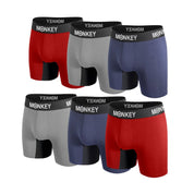 Monkey Undies 6 pack Red, Navy Blue, Grey - Monkey Undies