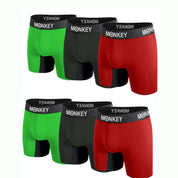 Monkey Undies Bamboo 6 pack Black, Red, Green - Monkey Undies