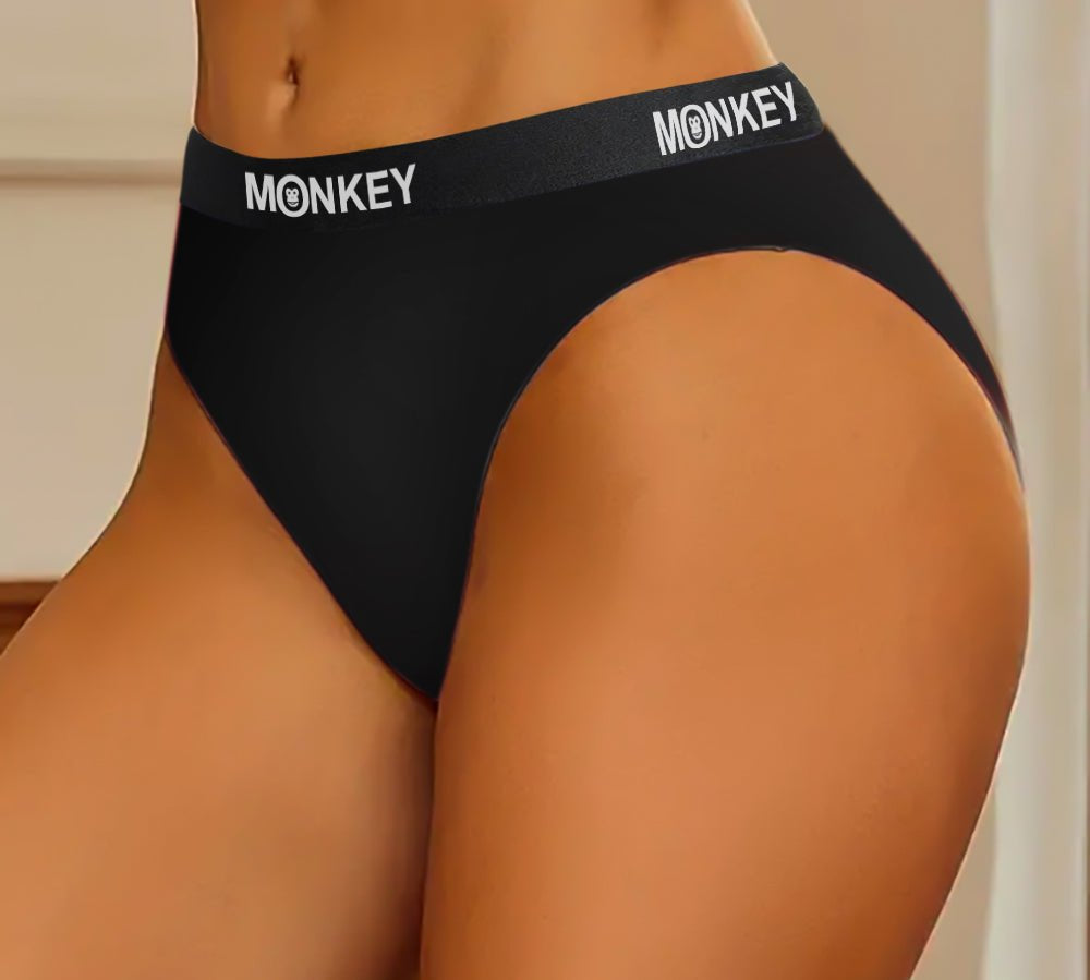 Women's Black Bamboo Bikini Brief - Monkey Undies