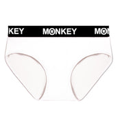 Women's White Bamboo Bikini Brief - Monkey Undies
